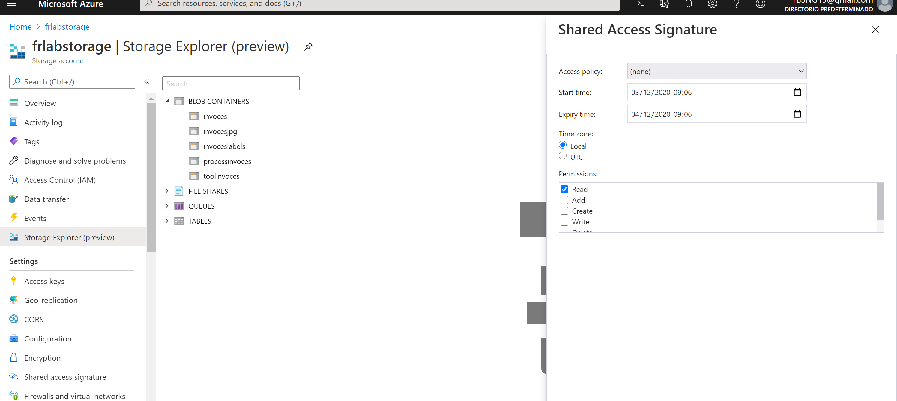 Imagen 11 - Dando permisos a Form Recognizer.