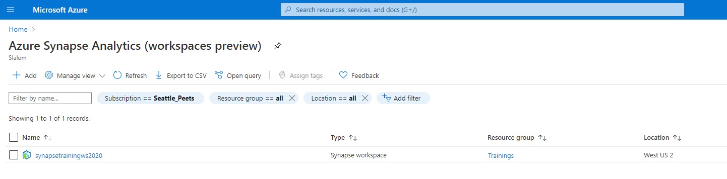 Imagen 2.- Azure Synapse Analytics (workspaces preview).