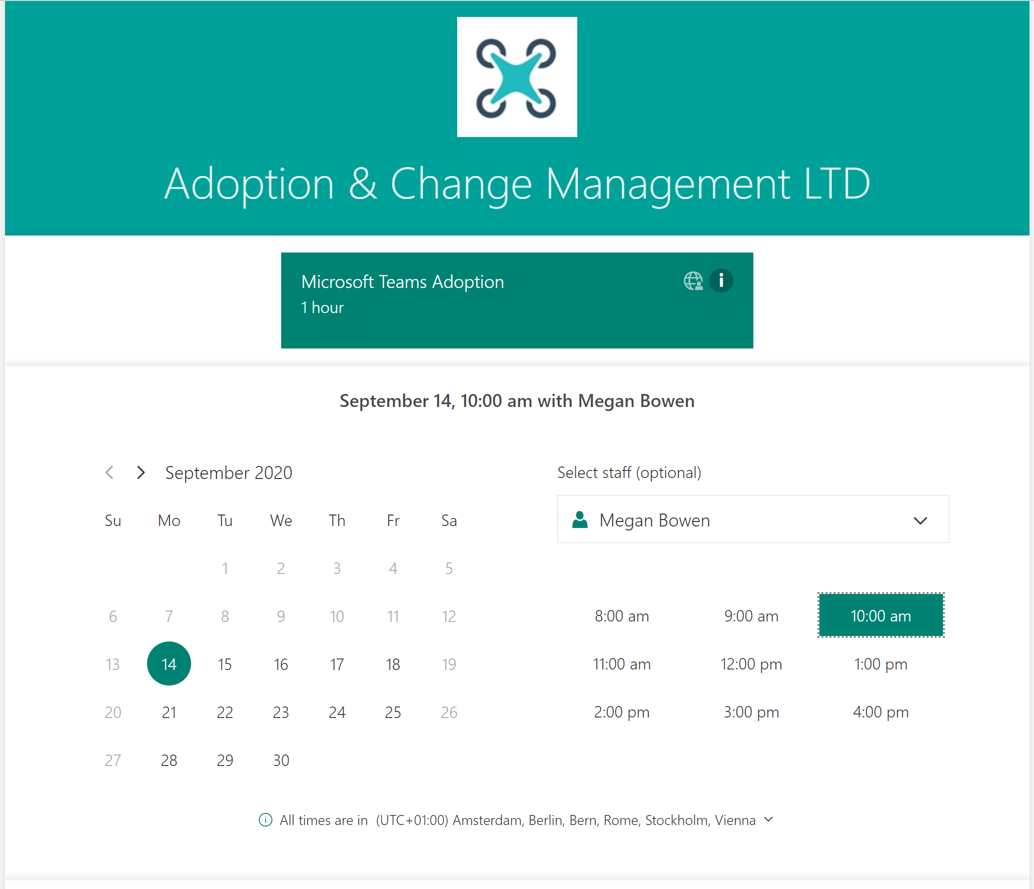 Imagen 10.- Página pública de Bookings.