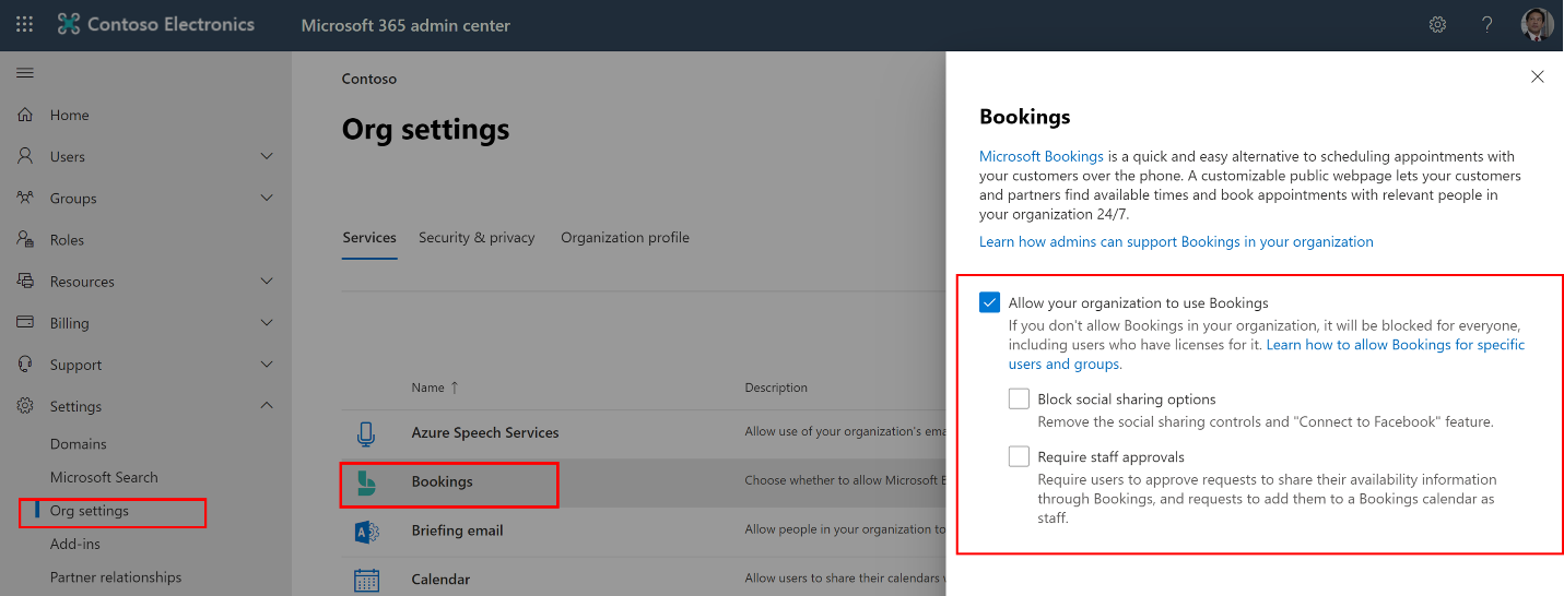 Imagen 3.- Controles de administración de Bookings.