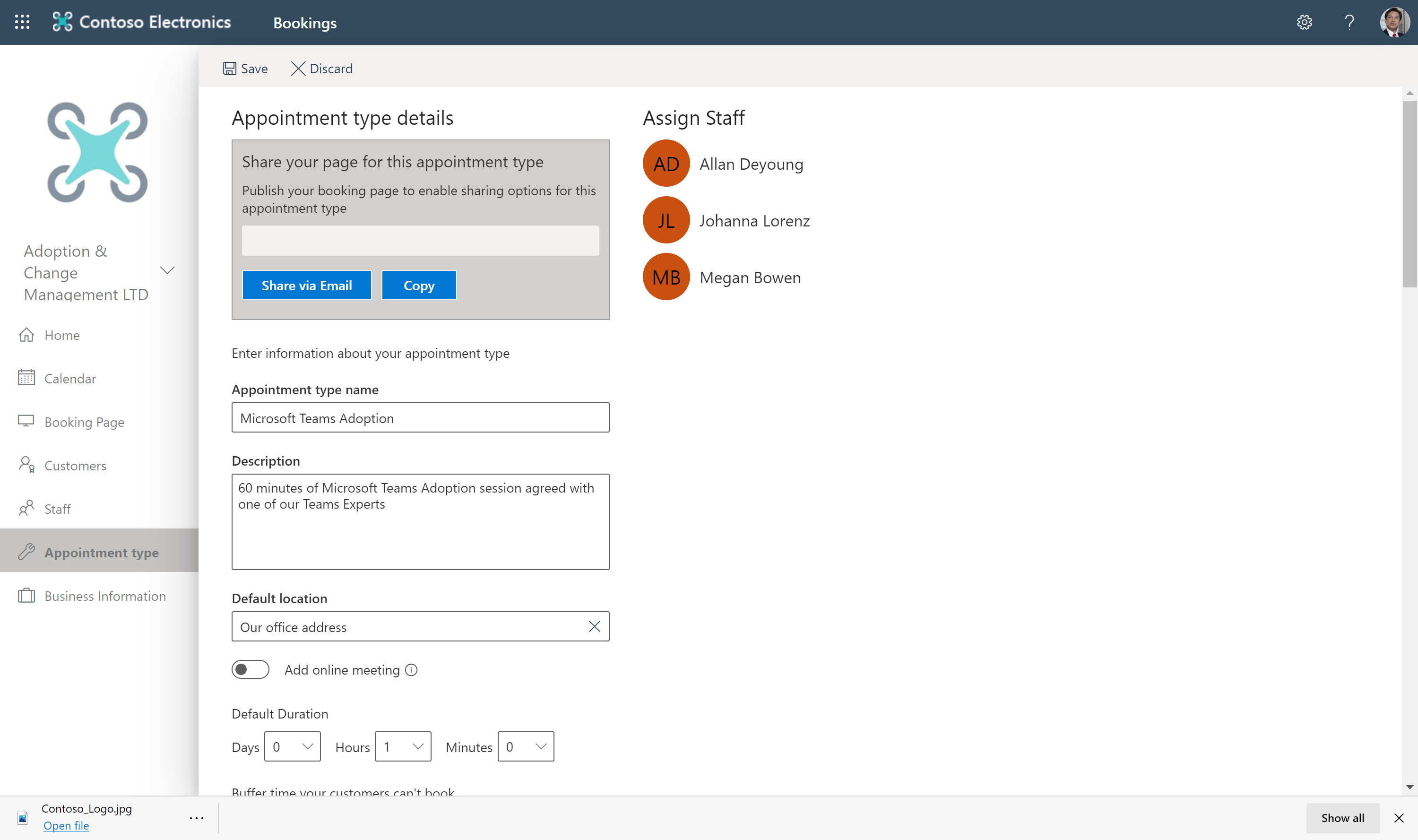 Imagen 6.- Formulario de detalle de un Appointment.