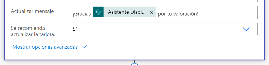 Imagen 20.- Opciones adicionales para mostrar un mensaje.