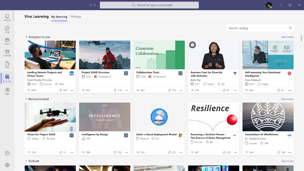 Imagen 15.- Viva Learning en Microsoft Teams.