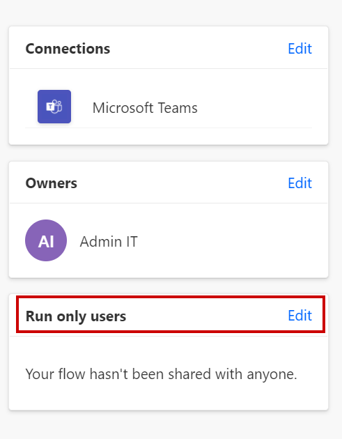 Imagen 1.- Opción de “Run only users” en un flujo de desencadenamiento manual.