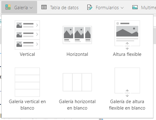 Imagen 6.- Control de tipo Gallery.