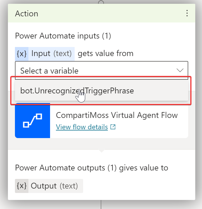 Imagen 13.- Seleccionando la variable de entrada.