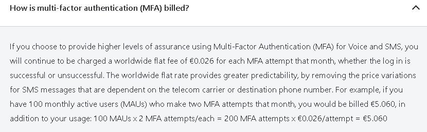 Imagen 4.- Costes asociados a MFA.