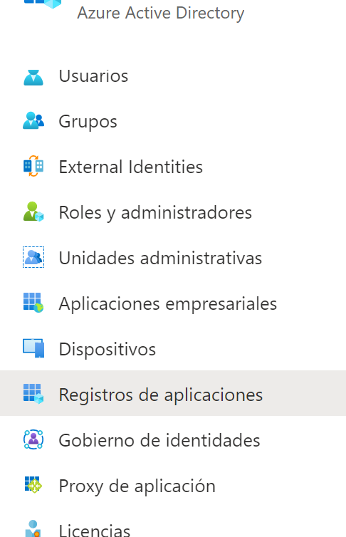 Imagen 7.- Acceso al registro de aplicaciones.