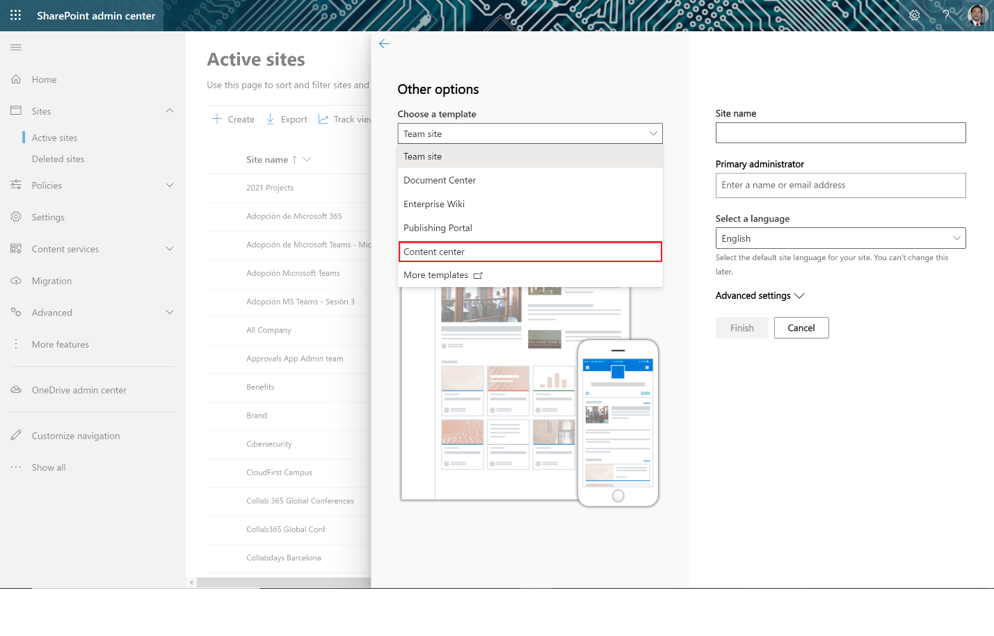 Probando SharePoint Syntex con la plantilla de Syntex Content Center