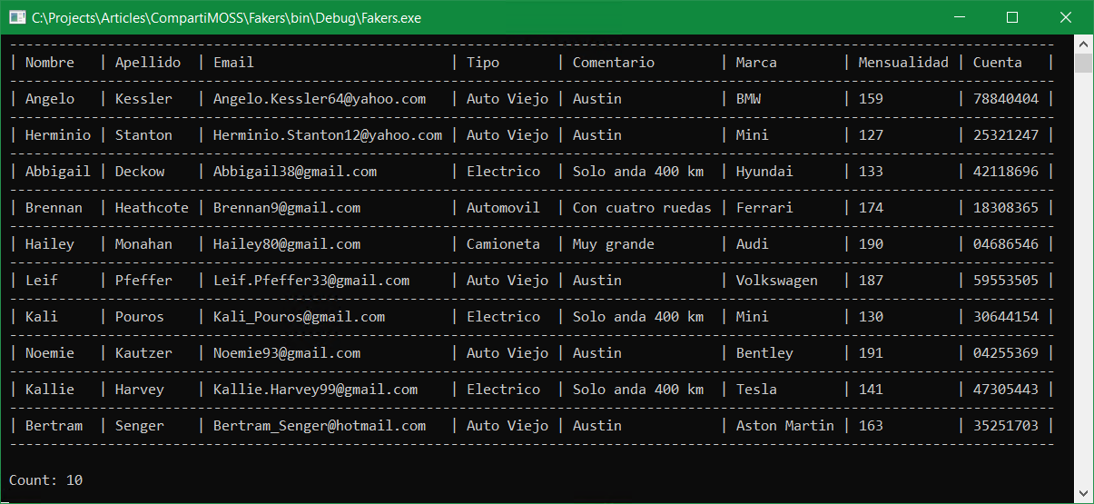 Imagen 1.- Resultado obtenido con el generador.