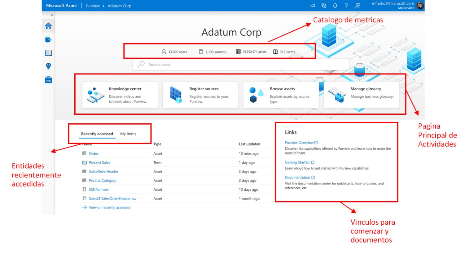 Imagen 5.- Capacidades en Azure Purview.