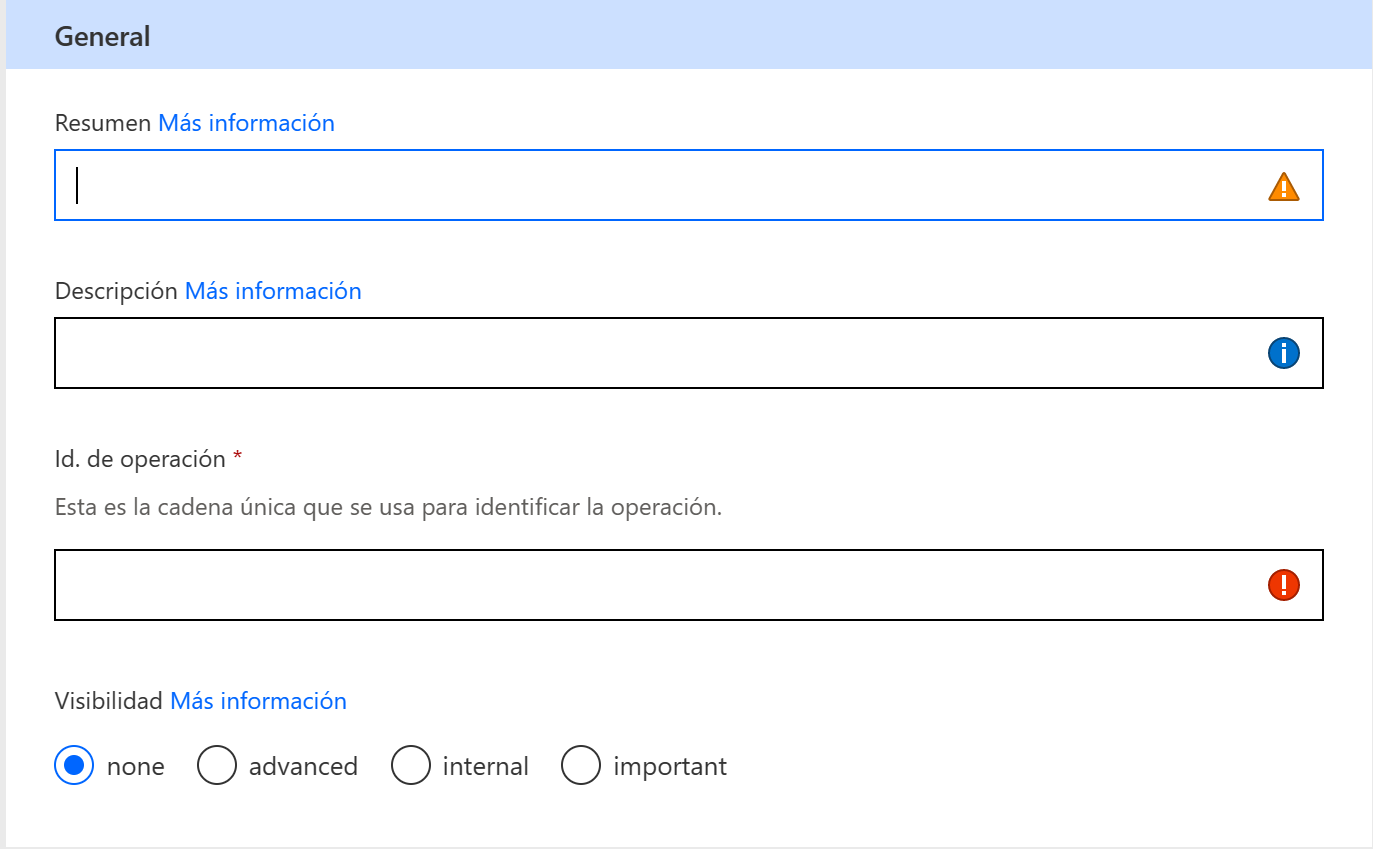 Imagen 14.- Datos para configurar la nueva acción.