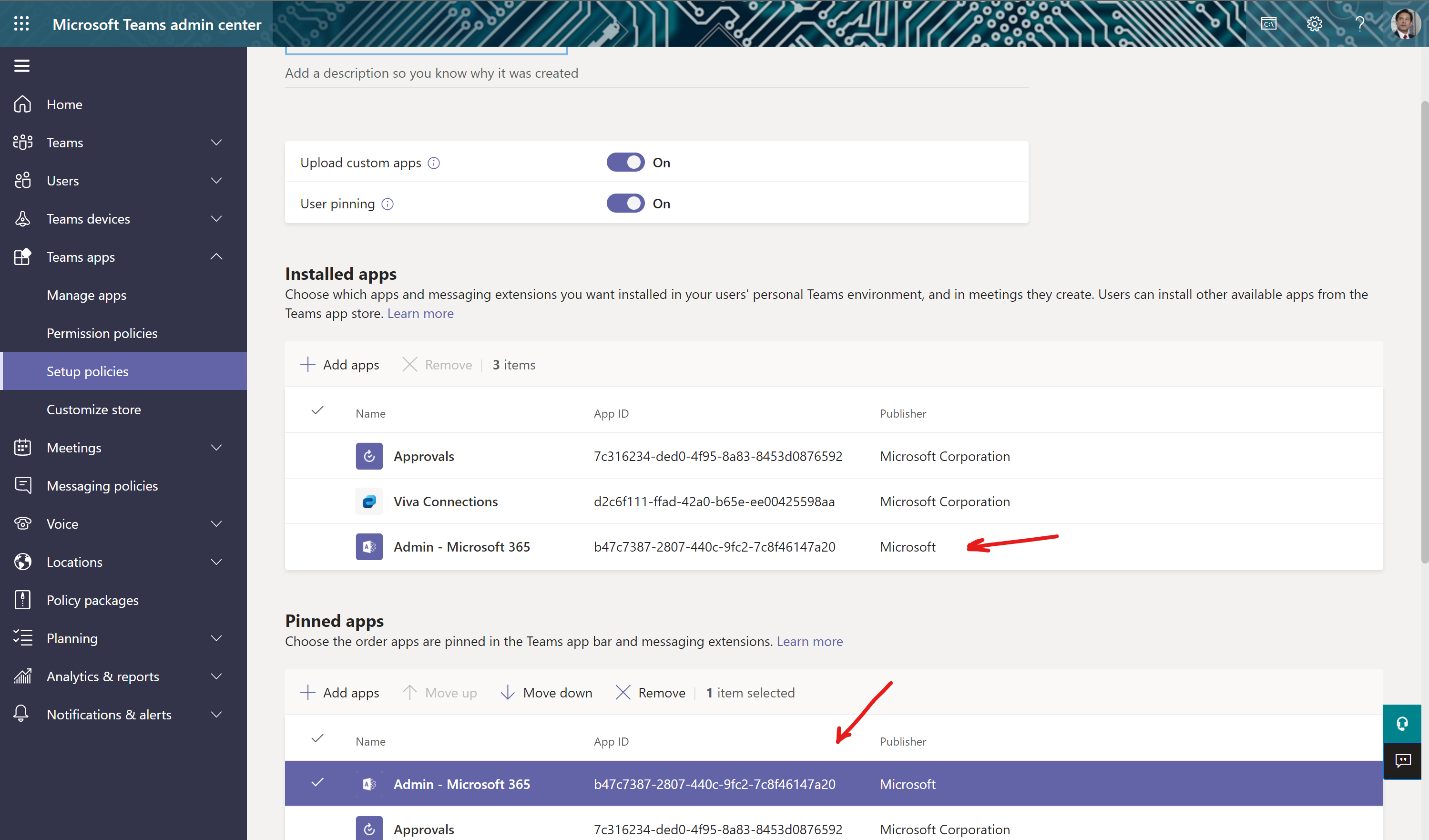 Imagen 3.- Añadiendo la App mediante una directiva de configuración.
