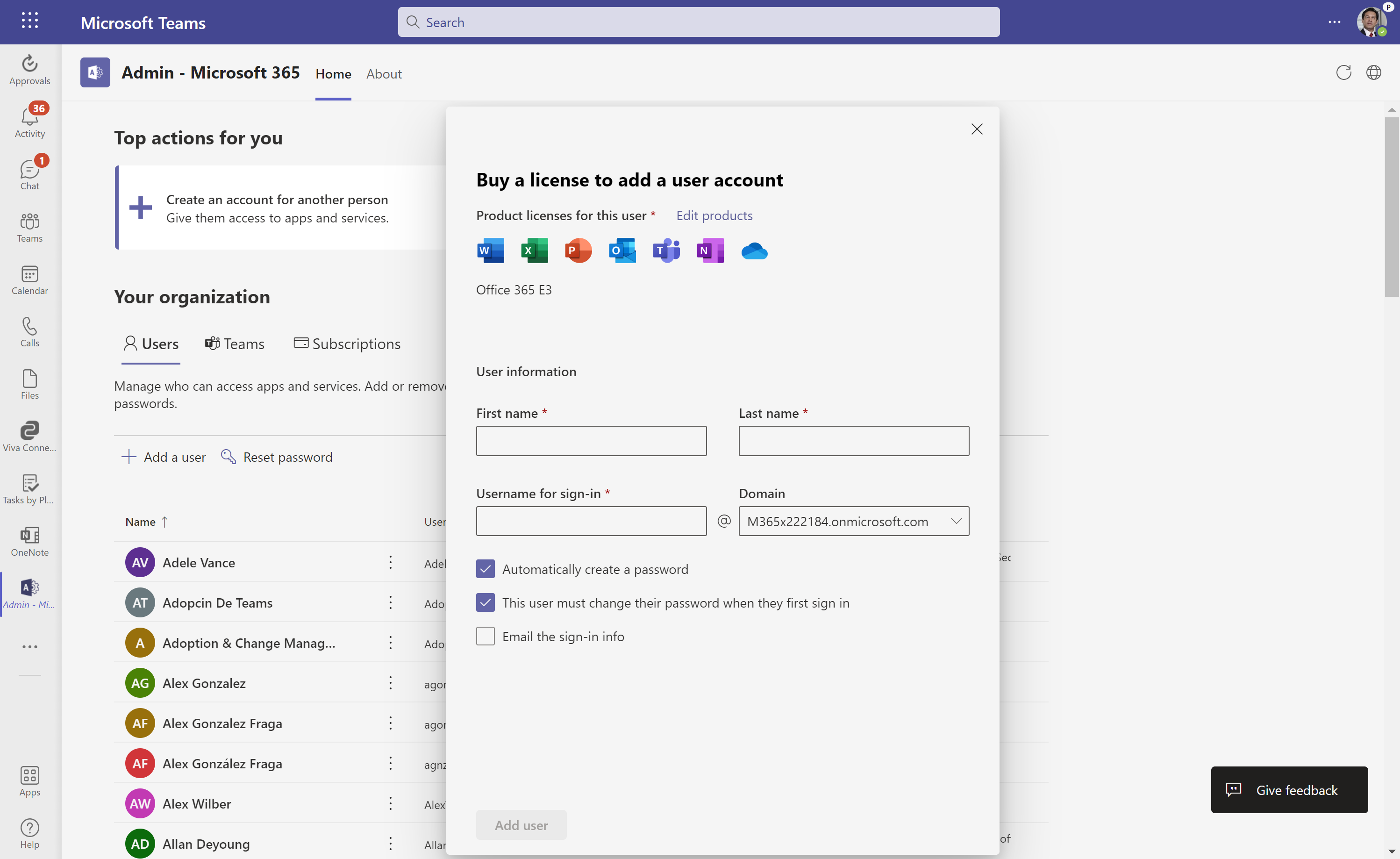 Imagen 5.- Top actions en la Admin – Microsoft 365 App.