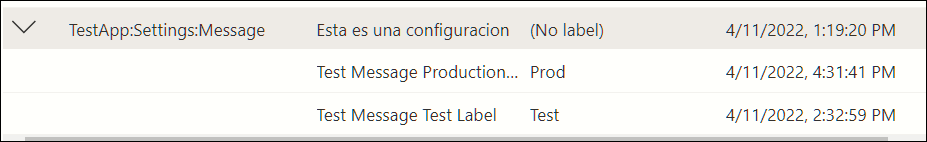 Imagen 2.- Configuración de una llave con varias etiquetas.
