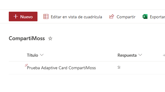Imagen 8.- Resultado en SharePoint.