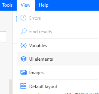 Imagen 27.- Acceso a UI elements desde la opción view.