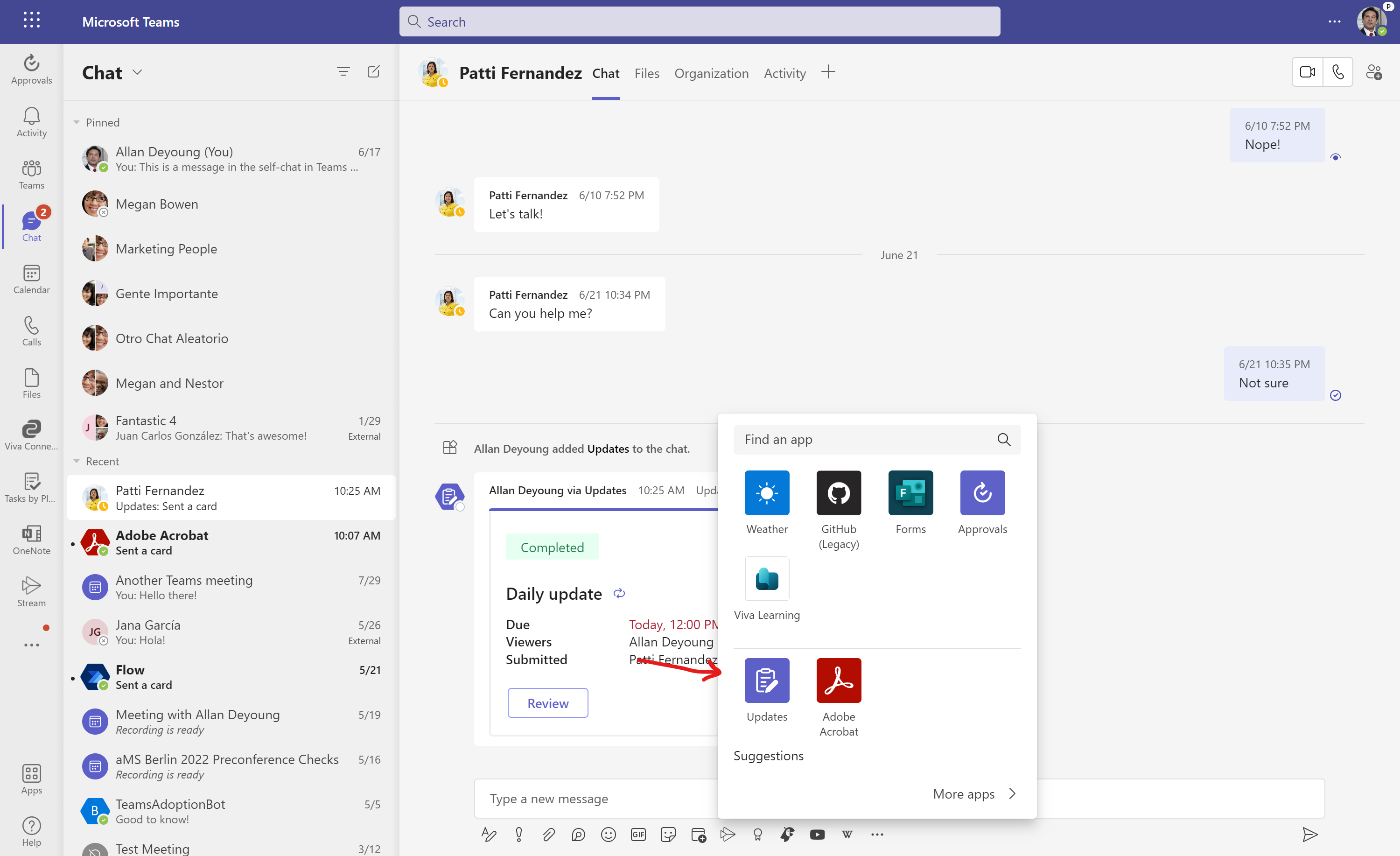 Solicitar y Compartir Actualizaciones con Updates en Teams