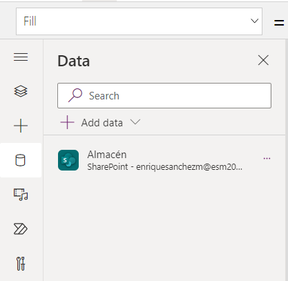Imagen 9.- Añadiendo el origen de datos a la Power App.