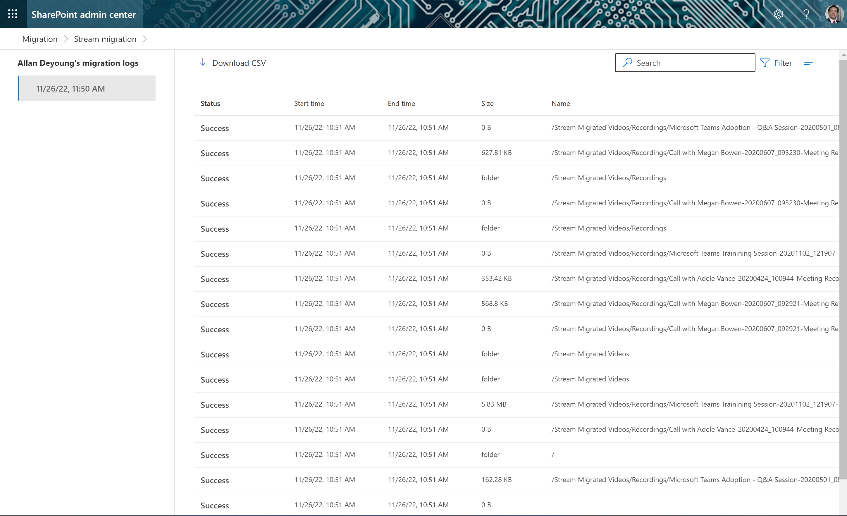Imagen 18.- LOGs de migración.