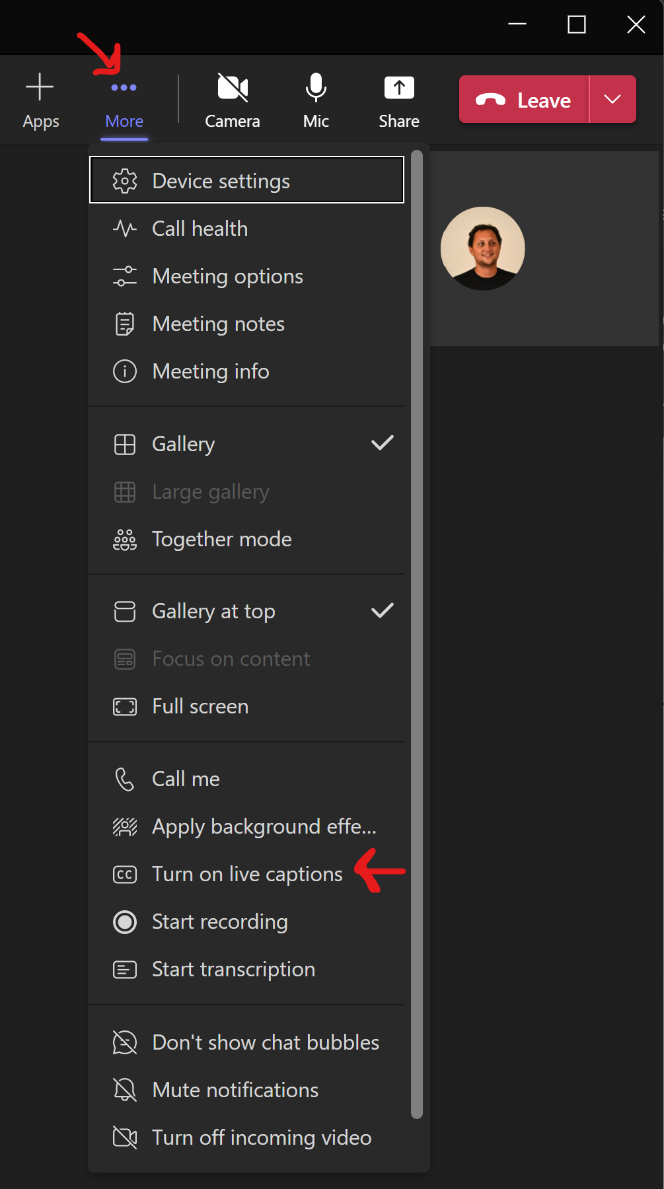 Microsoft Teams -- Live Captions y traducción automática