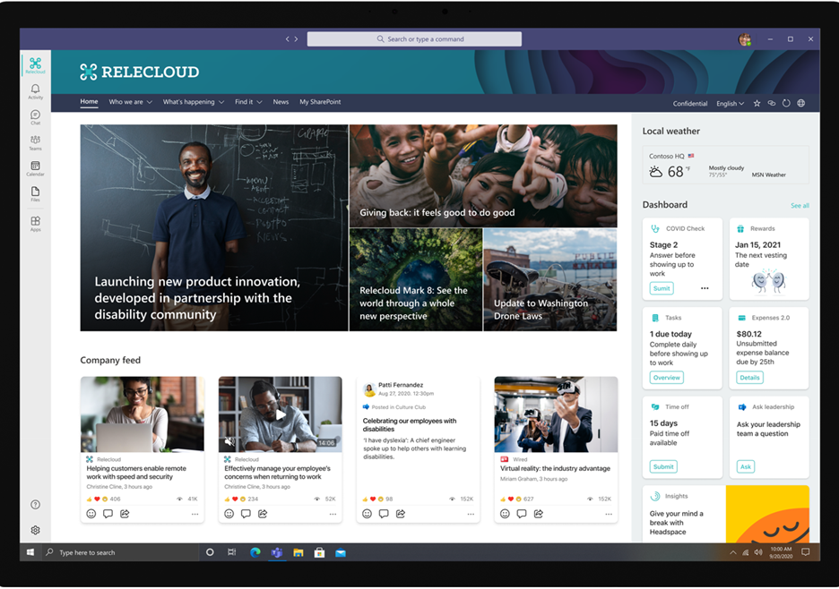 Viva Connections Home - Facilitando el acceso a la Suite de Viva y a la información corporativa