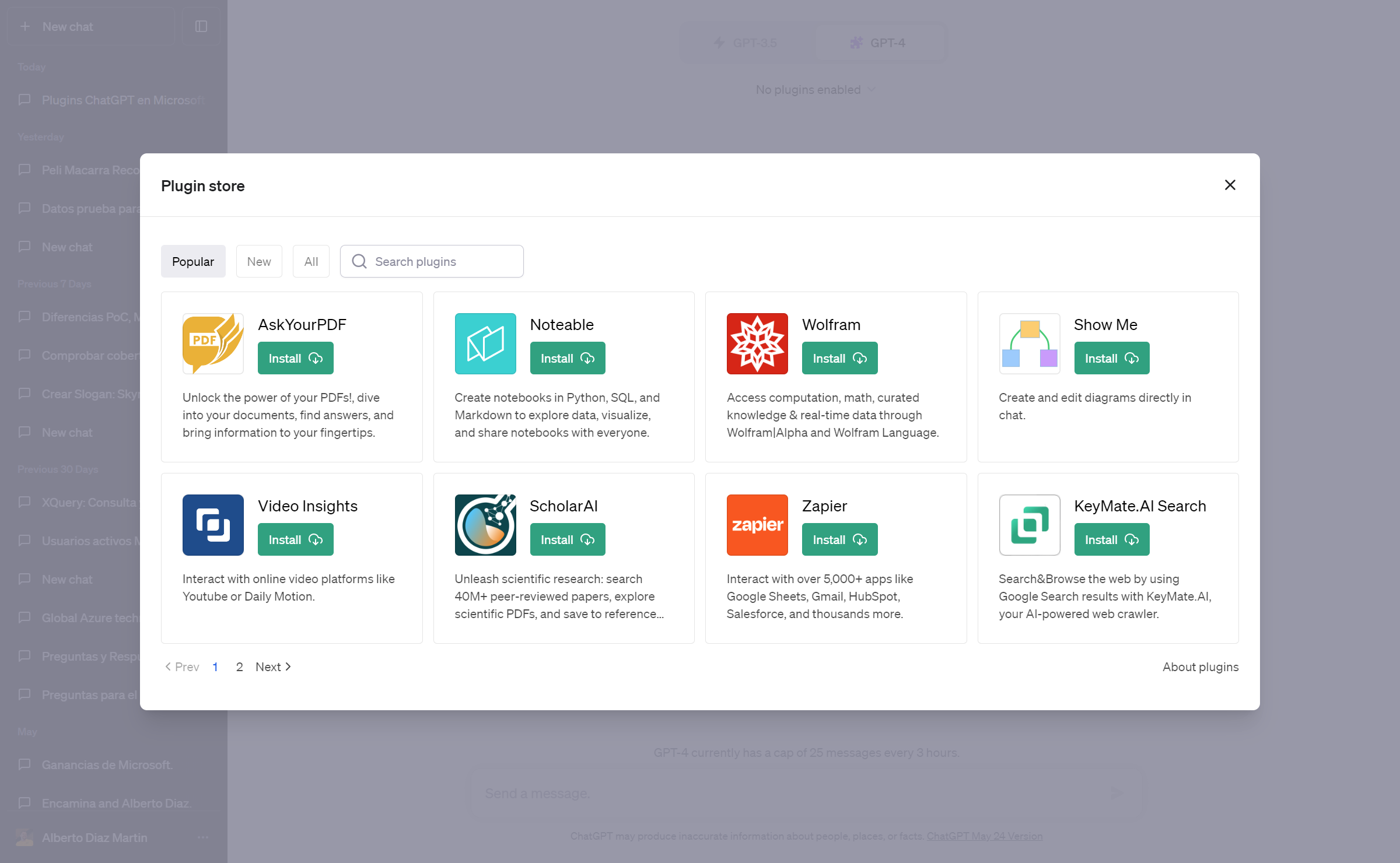 ChatGPT Plugins - Ampliando la funcionalidad de Microsoft 365 Copilot