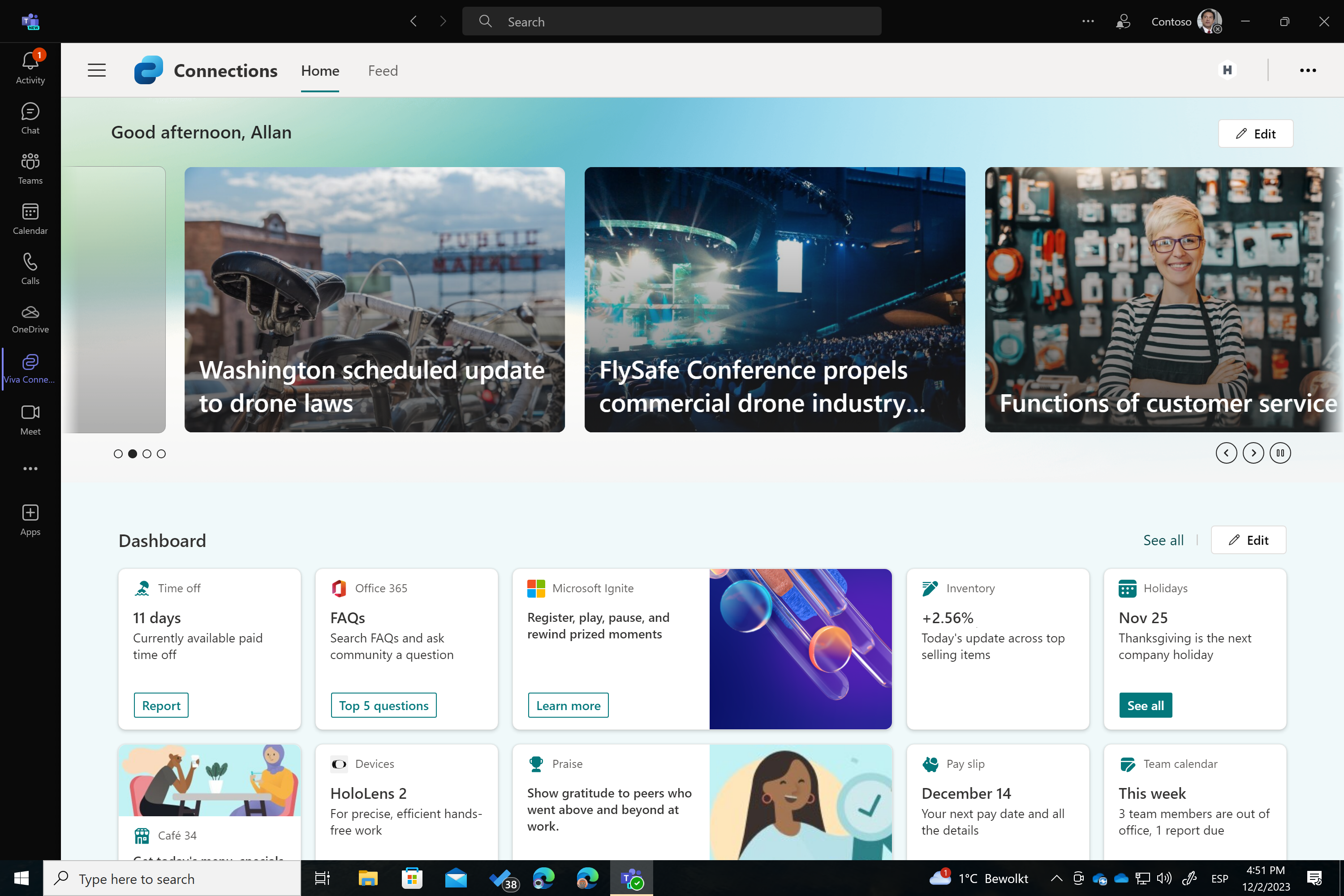Nueva Home de Viva Connections