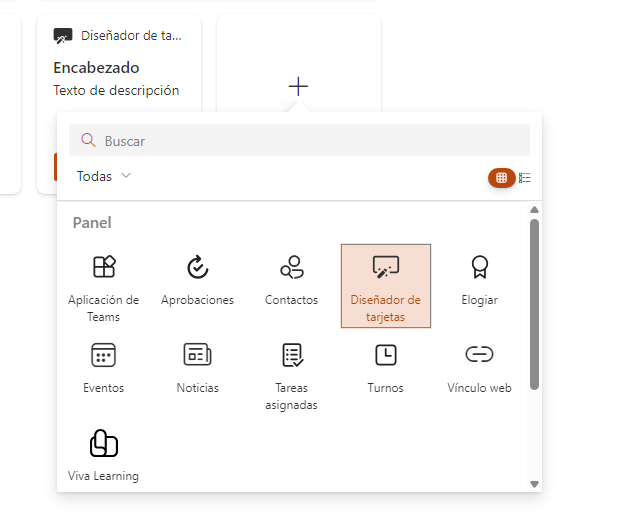 Uso de tarjetas con APIs en el dashboard de Viva Connections