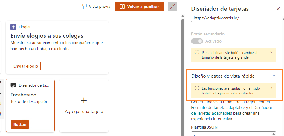Imagen 5.- Advertencia funciones avanzadas deshabilitadas.