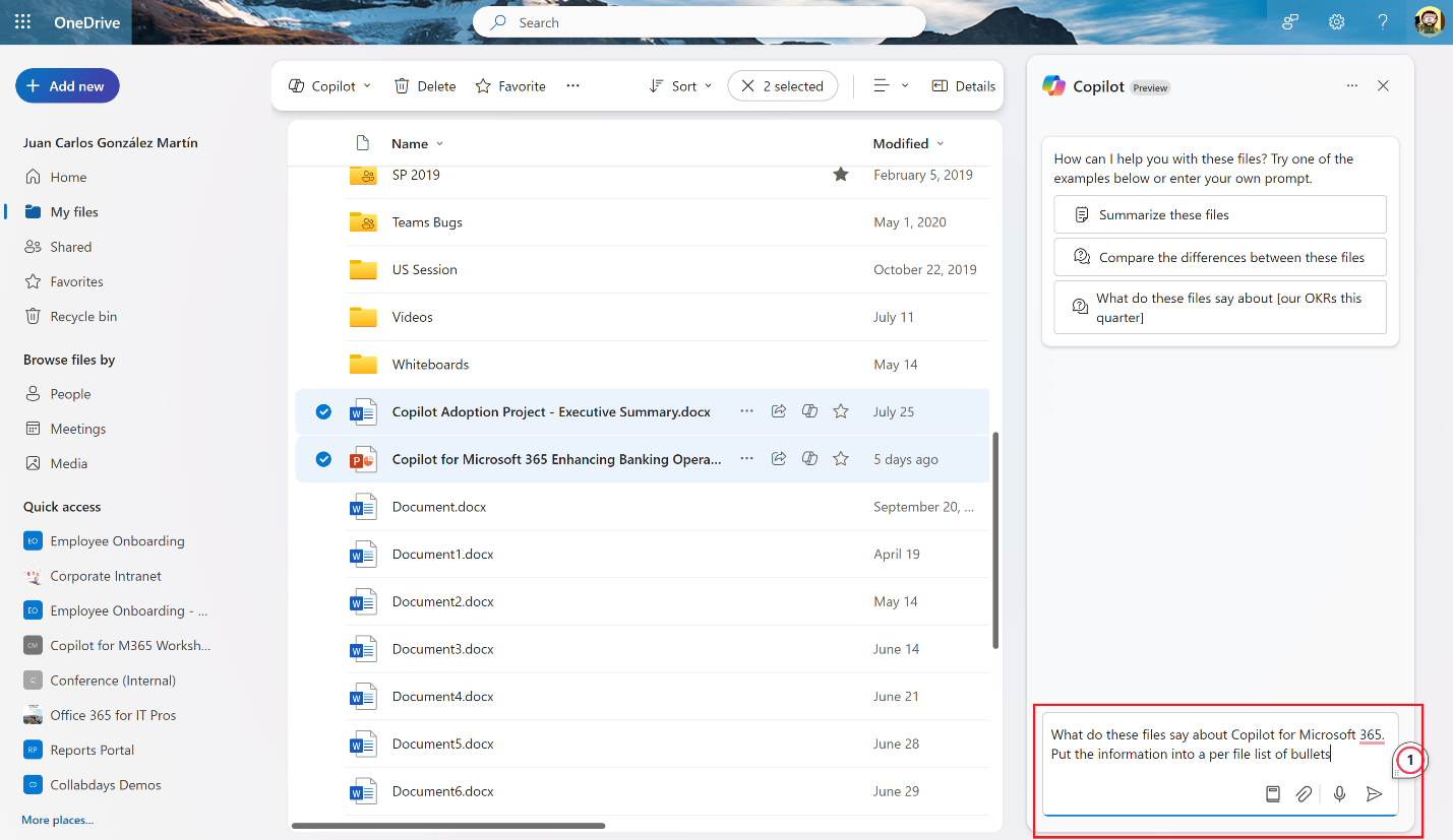Imagen 2.- Extrayendo información de los archivos seleccionados vía prompt.