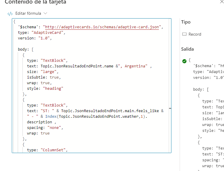 Imagen 14.- Edición del JSON.
