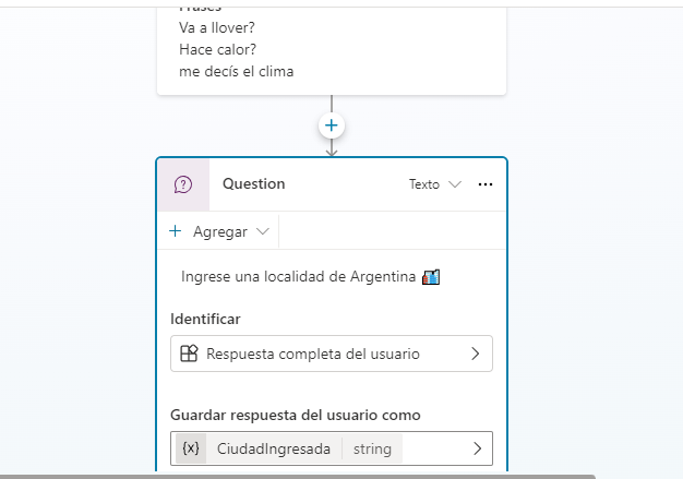 Imagen 8.- Configuración de pregunta en Copilot Studio.