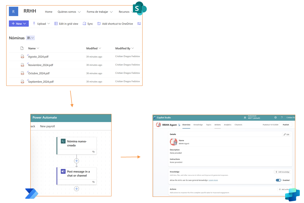 Mensajes proactivos en Copilot Studio y Power Automate