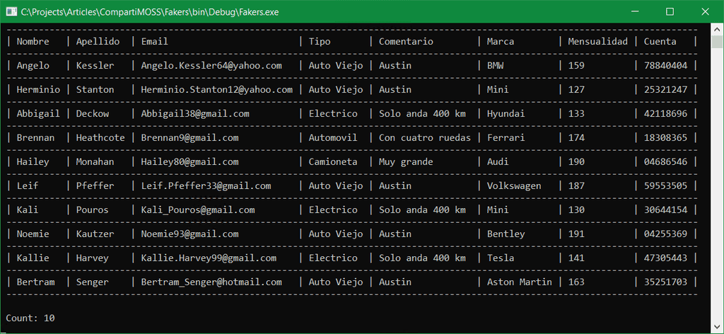 Imagen 1.- Resultado obtenido con el generador.