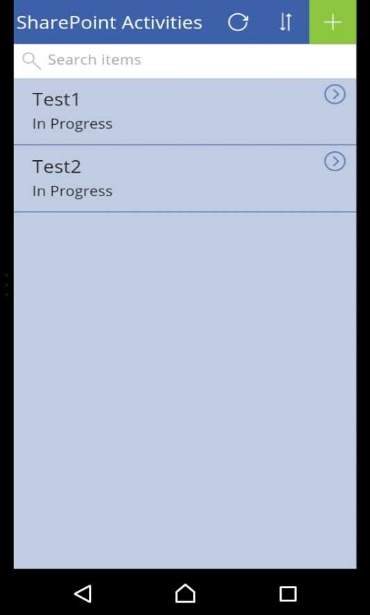 Image 4.- Working with the PowerApp in the device.
