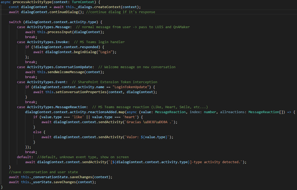 Imagen 9. – Switch para identificar los tipos de evento que desencadenan una acción.