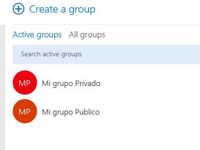 Imagen 2.- Descubrimiento de los Office 365 Groups por parte de otro usuario.