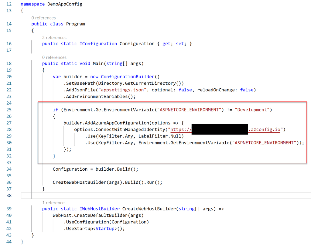 Imagen 3.- Proceso de carga de la aplicación con Azure App Configuration.