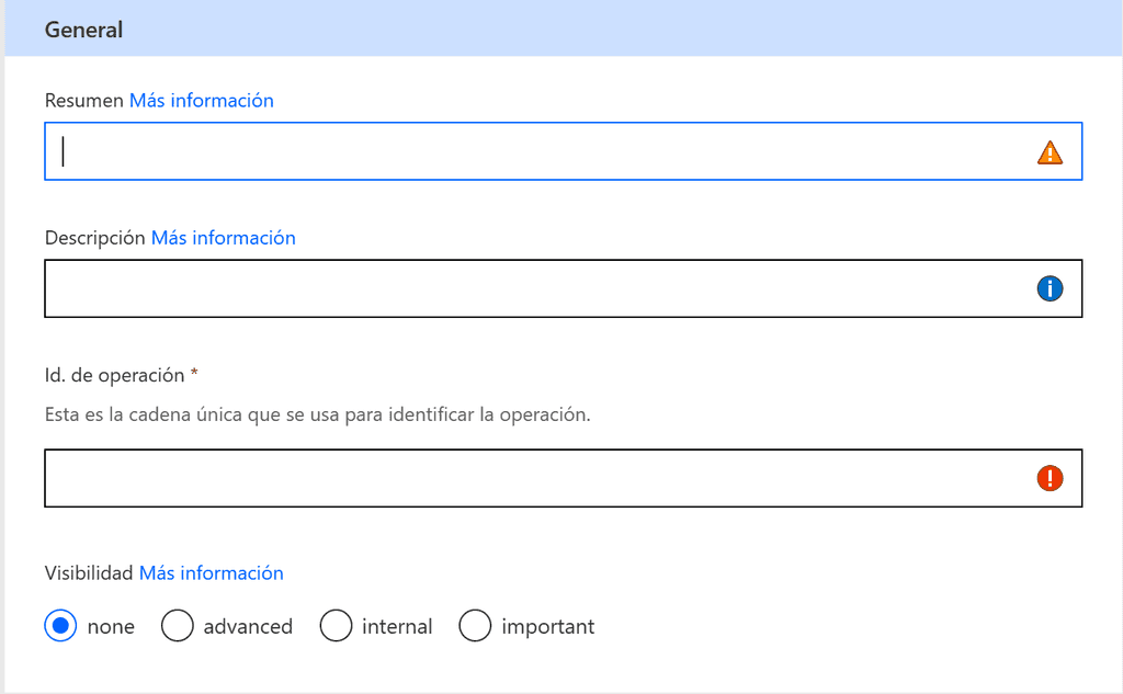 Imagen 14.- Datos para configurar la nueva acción.