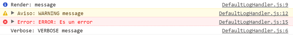 Imagen 1.- Mensajes de Log dentro de la consola del navegador.