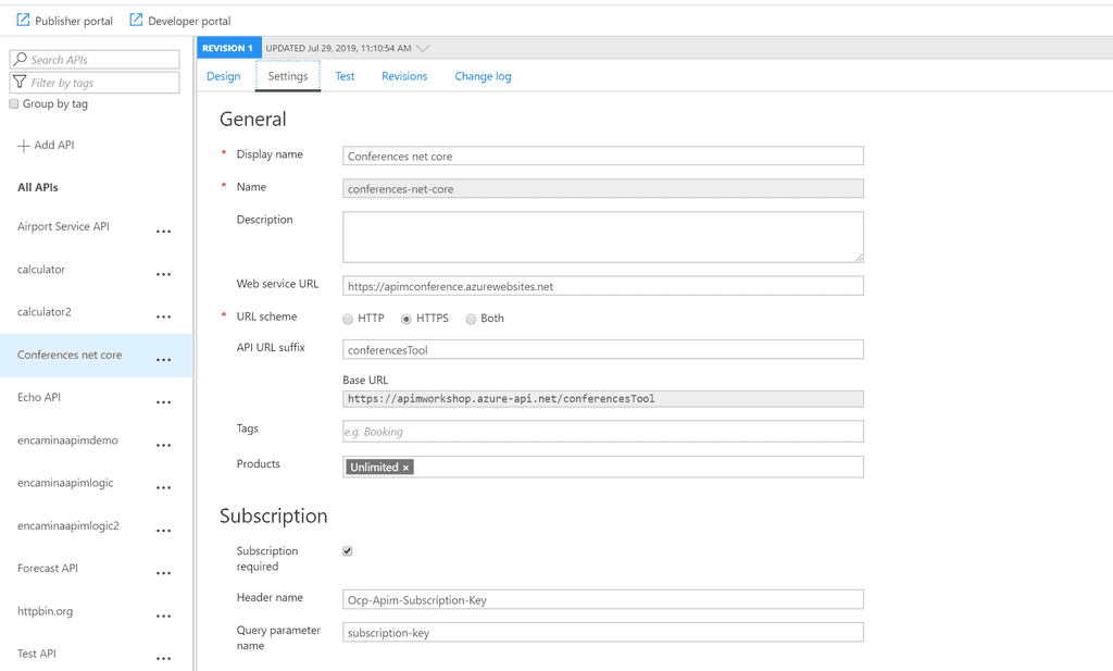 Imagen 5.- Configurando el API.