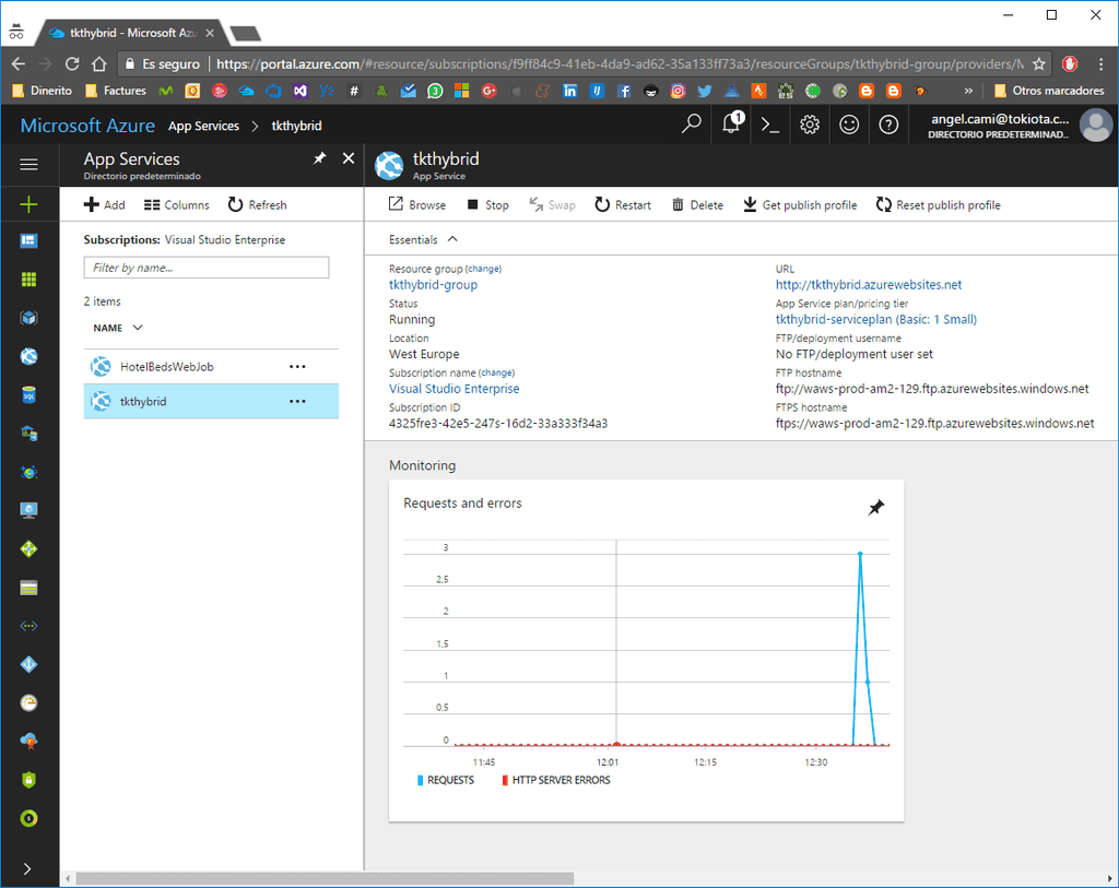 Imagen 4.- Configuración de la Web App.