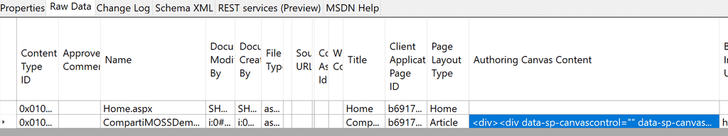 Imagen 3.- Inspeccionando la página con el SharePoint Online Client Browser