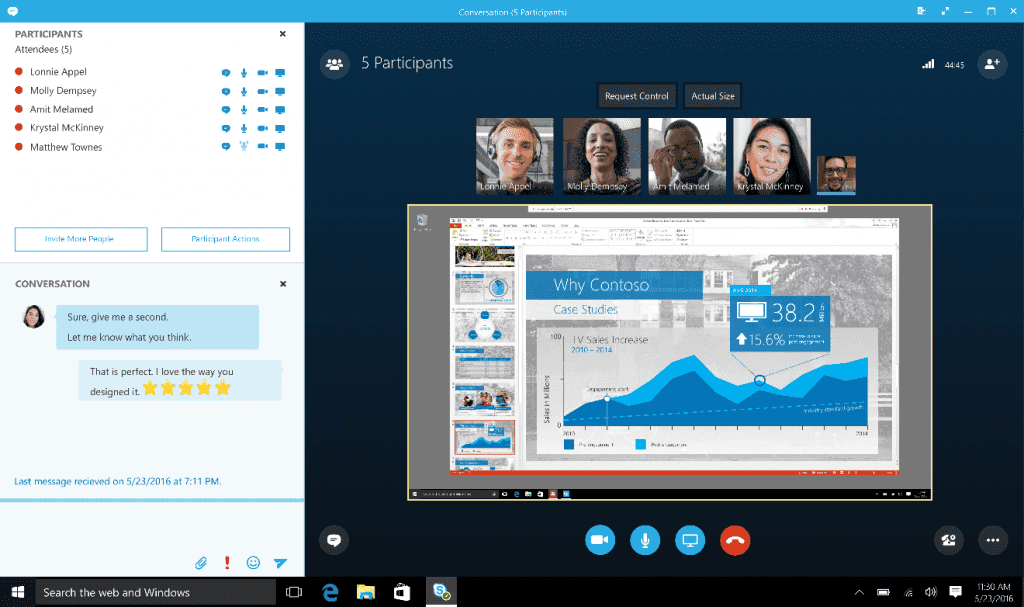 Imagen 1.- Reunión en Skype for Business.