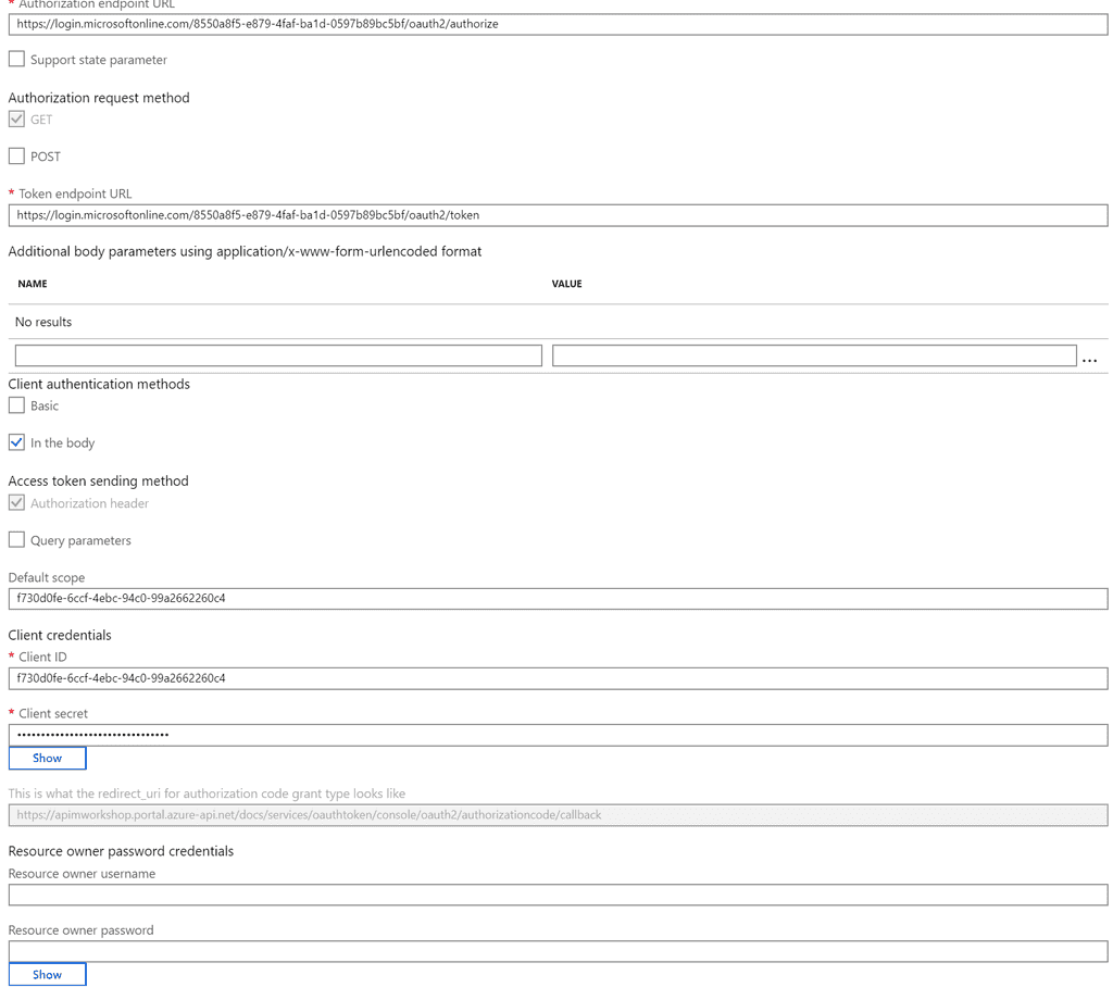 Imagen 10.- Oauth 2.0 en APIM.