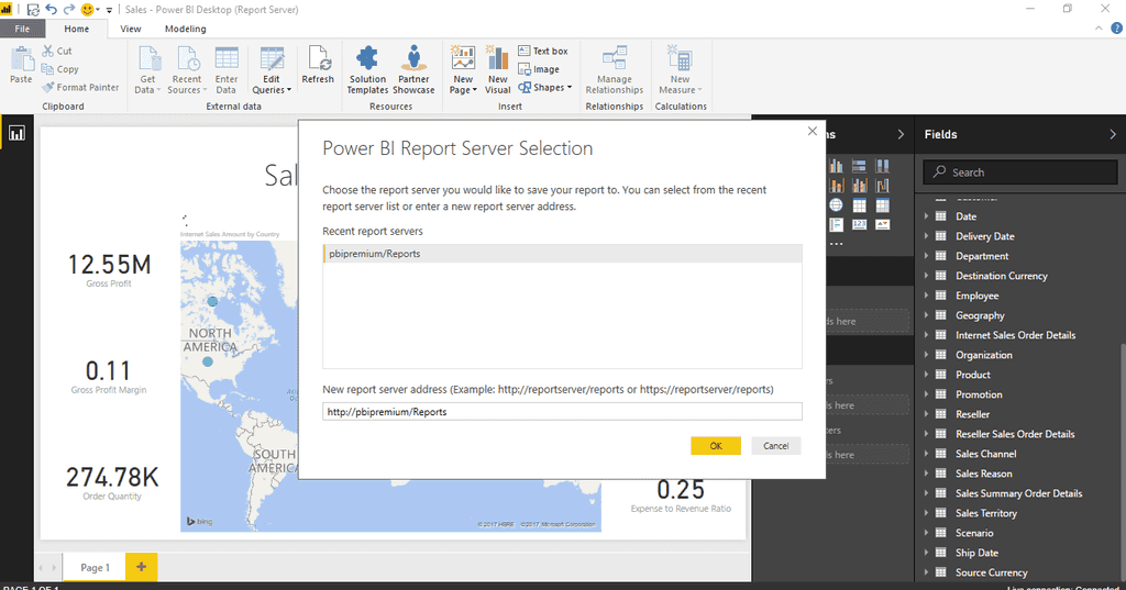 Imagen 10.- Opción de publicación en Power BI Report Server.