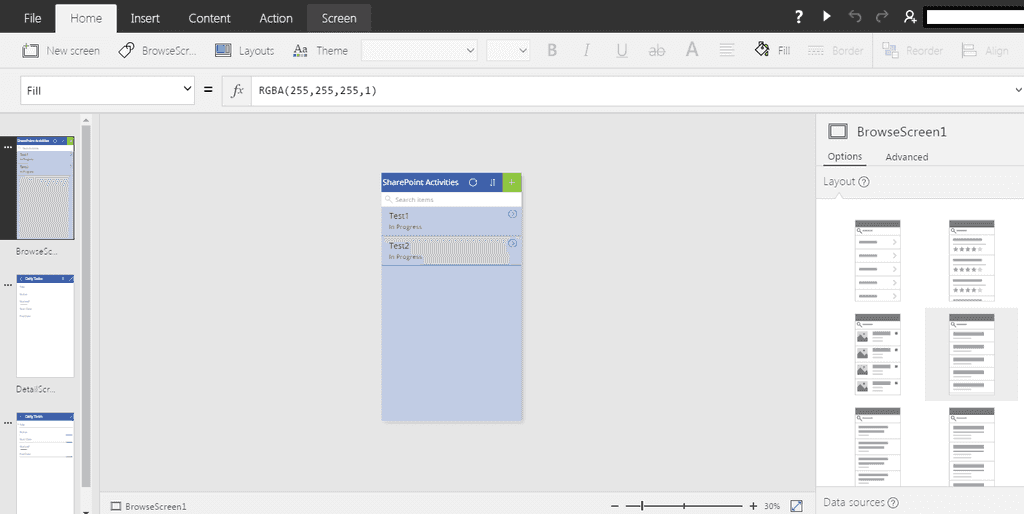 Image 10.- PowerApps Designer.