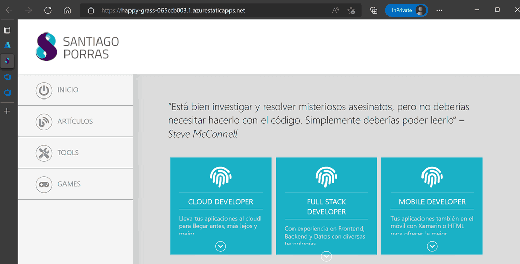 Imagen 28 - Resultado del despliegue de Azure Static Web App