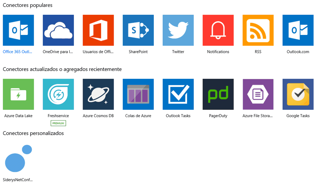 Imagen 5.- Conector personalizado registrado en Microsoft Flow.